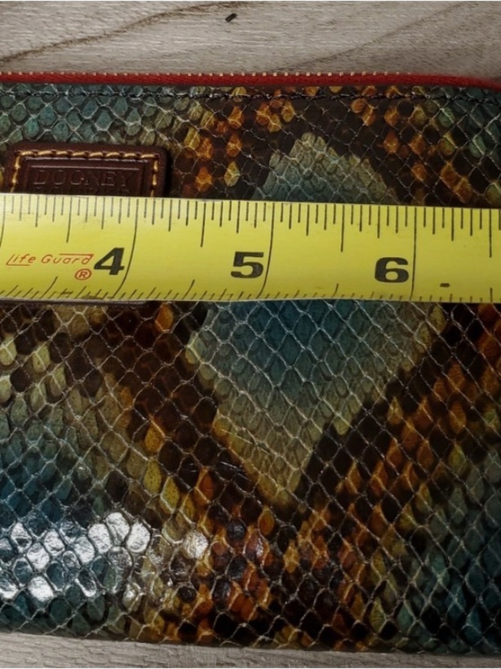 Dooney & Bourke Brown Multi Python-Print Leather Shoulder Bag - Picture 12 of 16